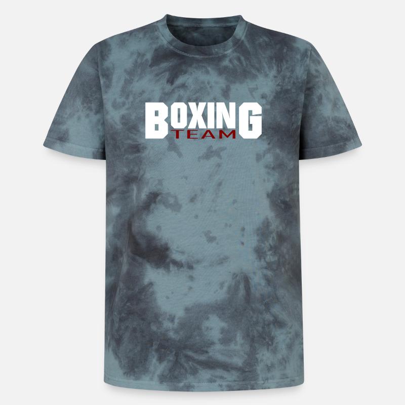 Conception de l’équipe de boxe - T-shirt tie-dye premium unisexe - noir/bleu