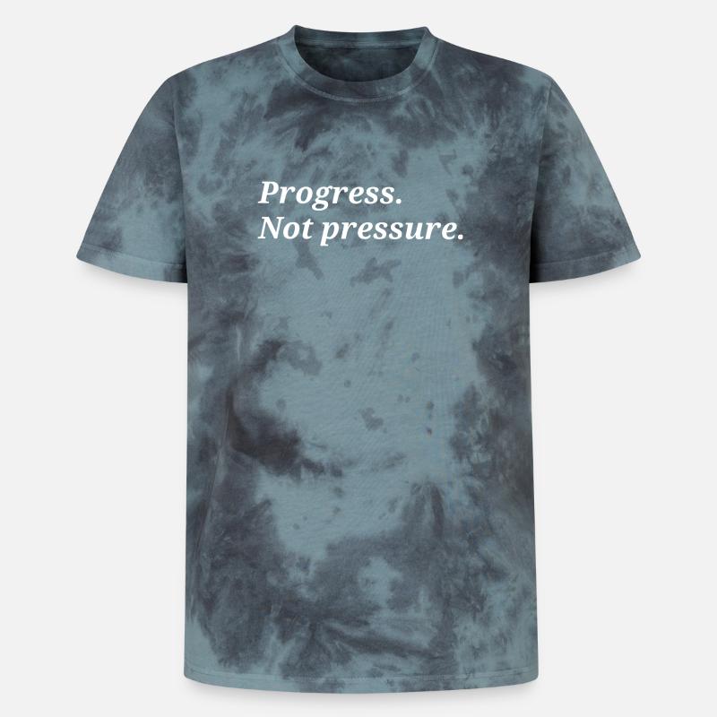 Progrès. Pas de pression. - T-shirt tie-dye premium unisexe - noir/bleu