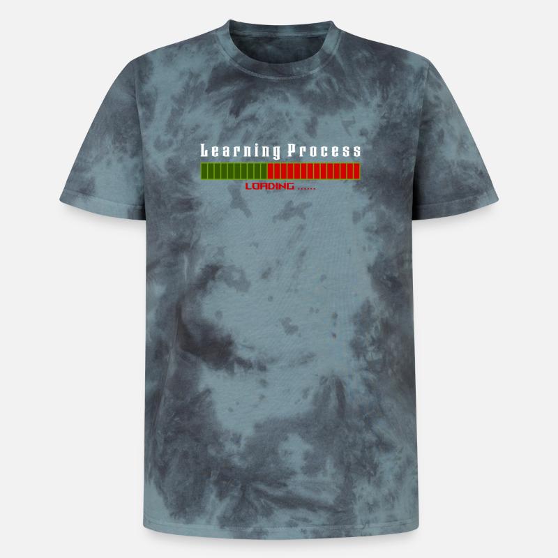 Learning Process Loading black shirt - Unisex Premium Tie Dye T-Shirt - Schwarz/Blau