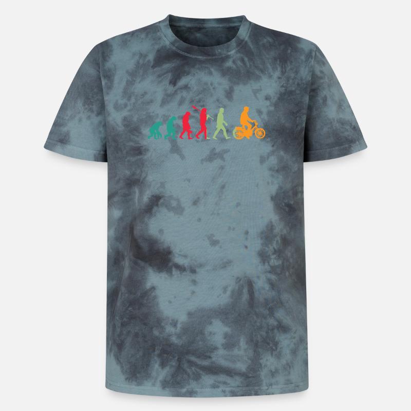 Mofa Evolution Mobylette - T-shirt tie-dye premium unisexe - noir/bleu