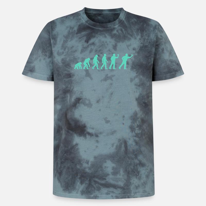 Fortschrittliche Evolutionssilhouette - Unisex Premium Tie Dye T-Shirt - Schwarz/Blau