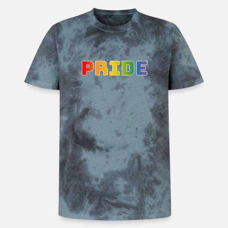 Regenbogen pride weiss - Unisex Premium Tie Dye T-Shirt - Schwarz/Blau