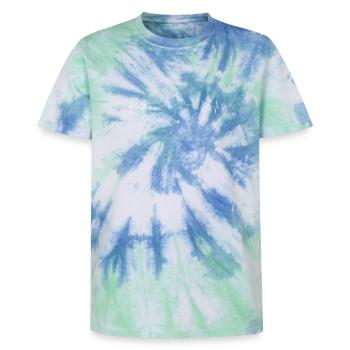 [upload design required] - Unisex Premium Tie-Dye T-Shirt - Blue Spiral - Front - AI Model Female 172 light (172cm) & AI Model Male 178 light (178cm)
