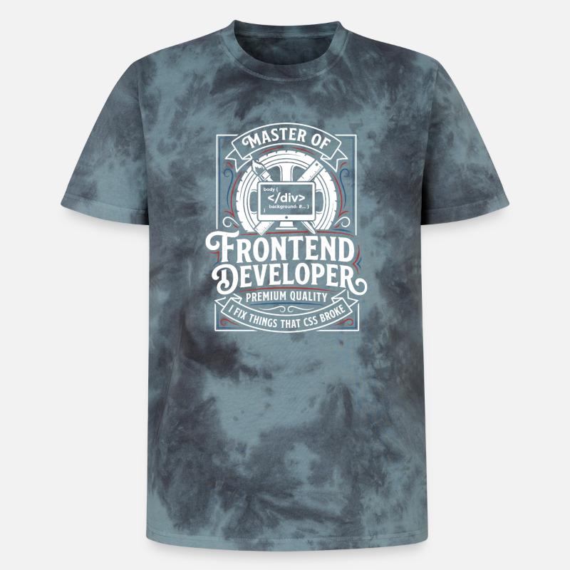 Maître frontend : art CSS HTML - T-shirt tie-dye premium unisexe - noir/bleu