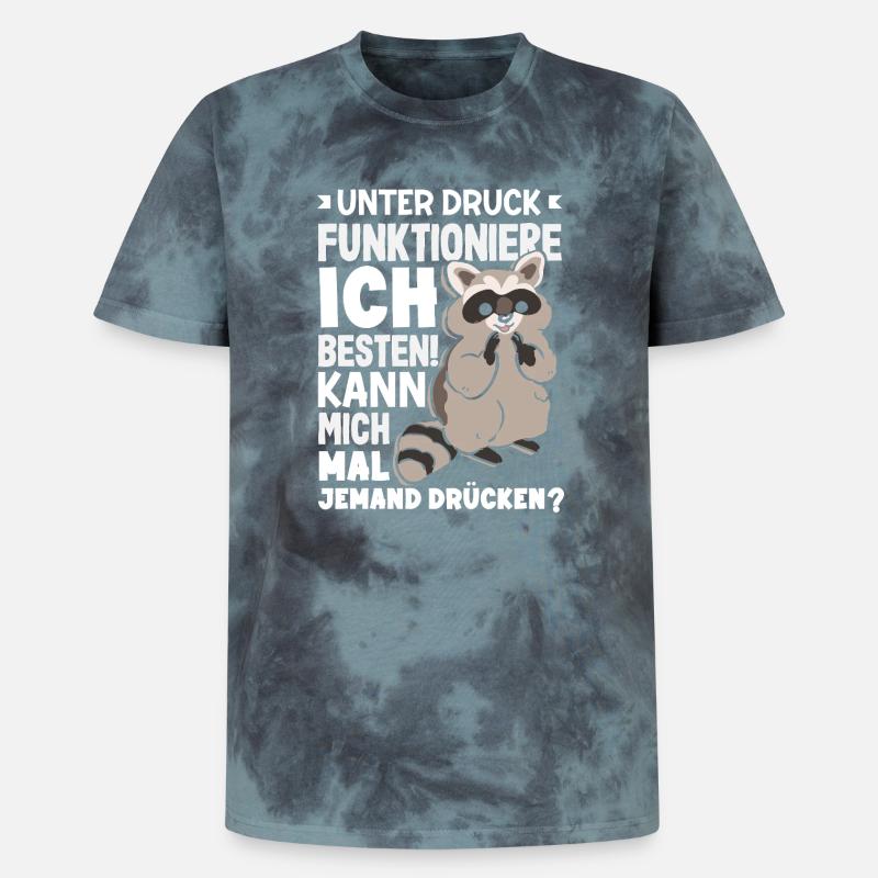 I function best under pressure - Unisex Premium Tie-Dye T-Shirt - Black/Blue