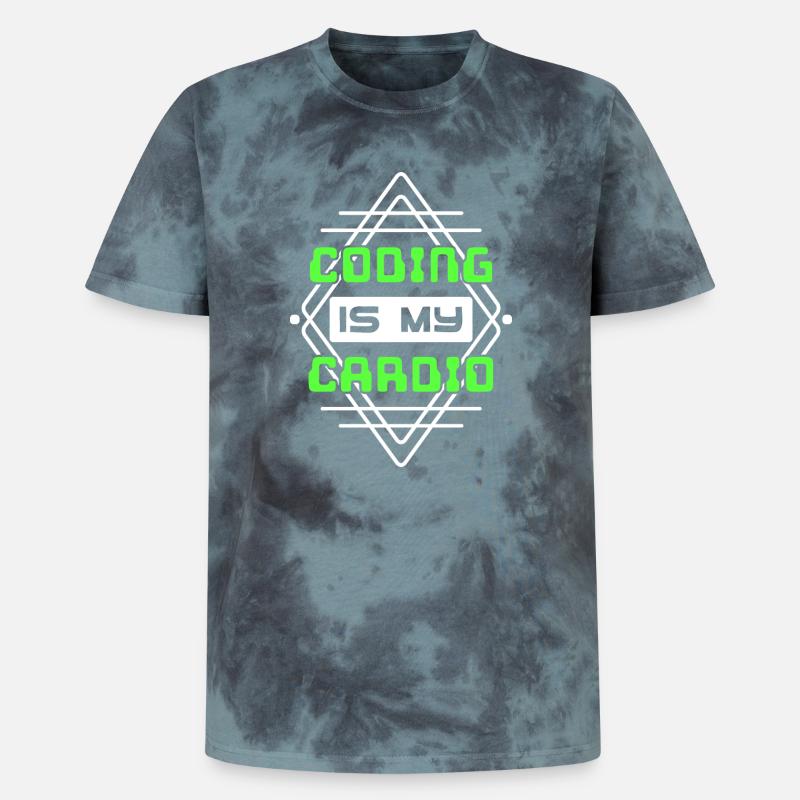 Developer Statement Code Skripting Webentwickler - Unisex Premium Tie Dye T-Shirt - Schwarz/Blau