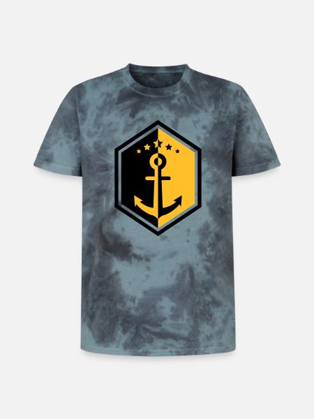 zeeman / marine / boot / zee - Unisex Premium tie-dye T-shirt - zwart/blauw