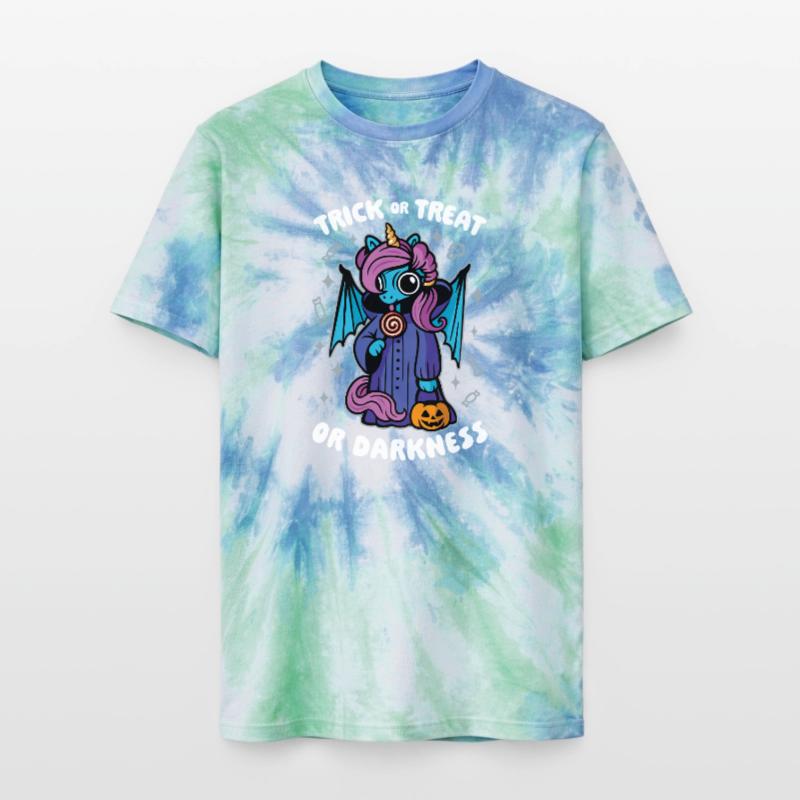 Dunkles süßes Einhorn - Süßes oder Saures oder Dunkelheit Unisex Premium Tie Dye T-Shirt