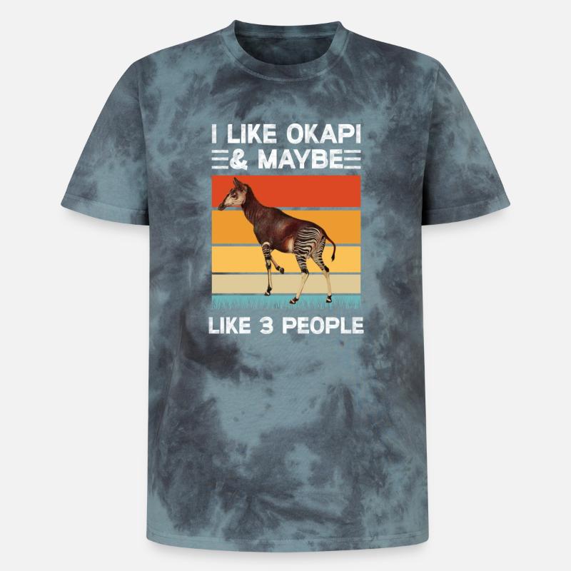 Ich mag Okapi - Unisex Premium Tie Dye T-Shirt - Schwarz/Blau