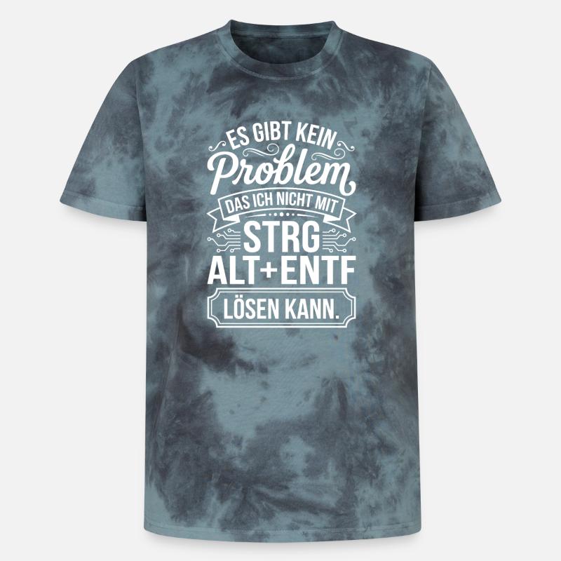 Kein Problem Mit Ctrl Alt Entf - Unisex Premium Tie Dye T-Shirt - Schwarz/Blau