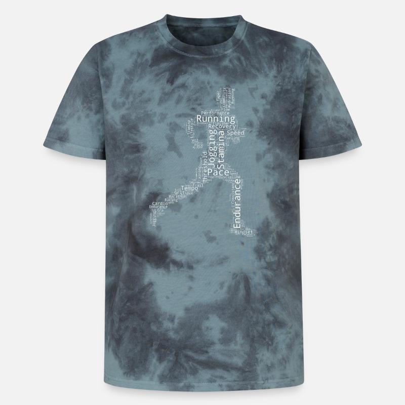 Geschenkidee für einen Running mit Running - Unisex Premium Tie Dye T-Shirt - Schwarz/Blau