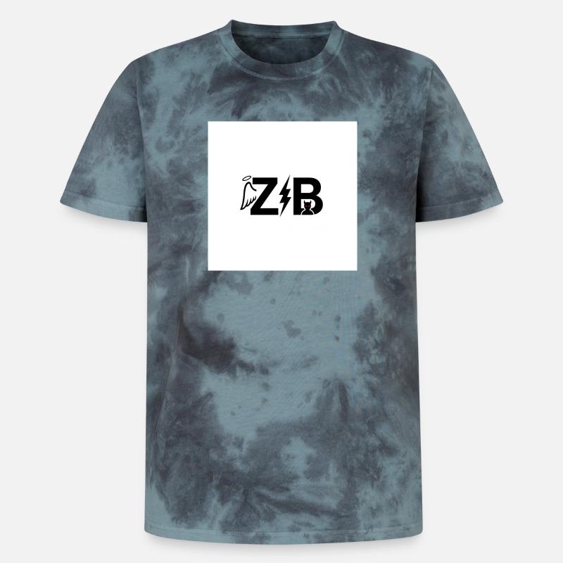 Duell mit Engeln, Dämonen und Blitzen - Unisex Premium Tie Dye T-Shirt - Schwarz/Blau