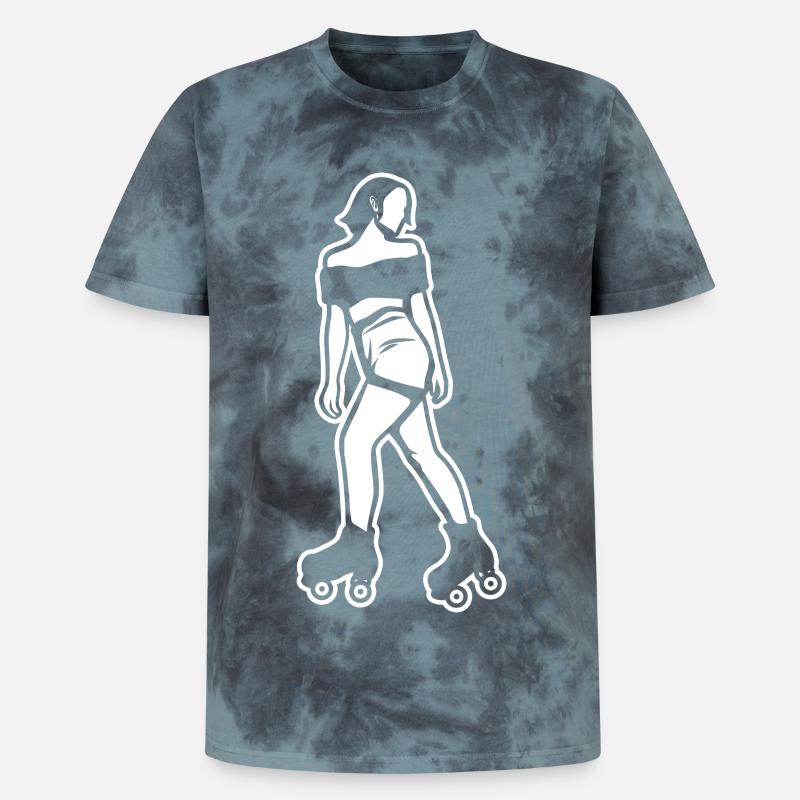 Rollerskates Mädchen - Unisex Premium Tie Dye T-Shirt - Schwarz/Blau