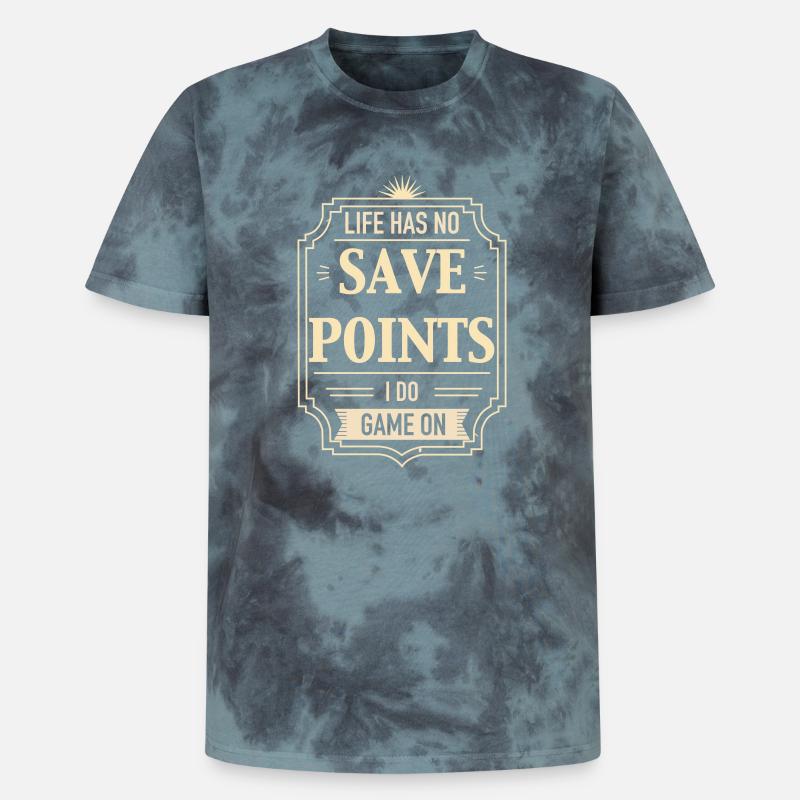 Life Has No Save Points - Unisex Premium Tie-Dye T-Shirt - Black/Blue