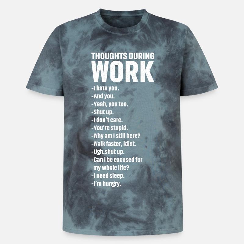 thoughts during work - Unisex Premium Tie-Dye T-Shirt - Black/Blue