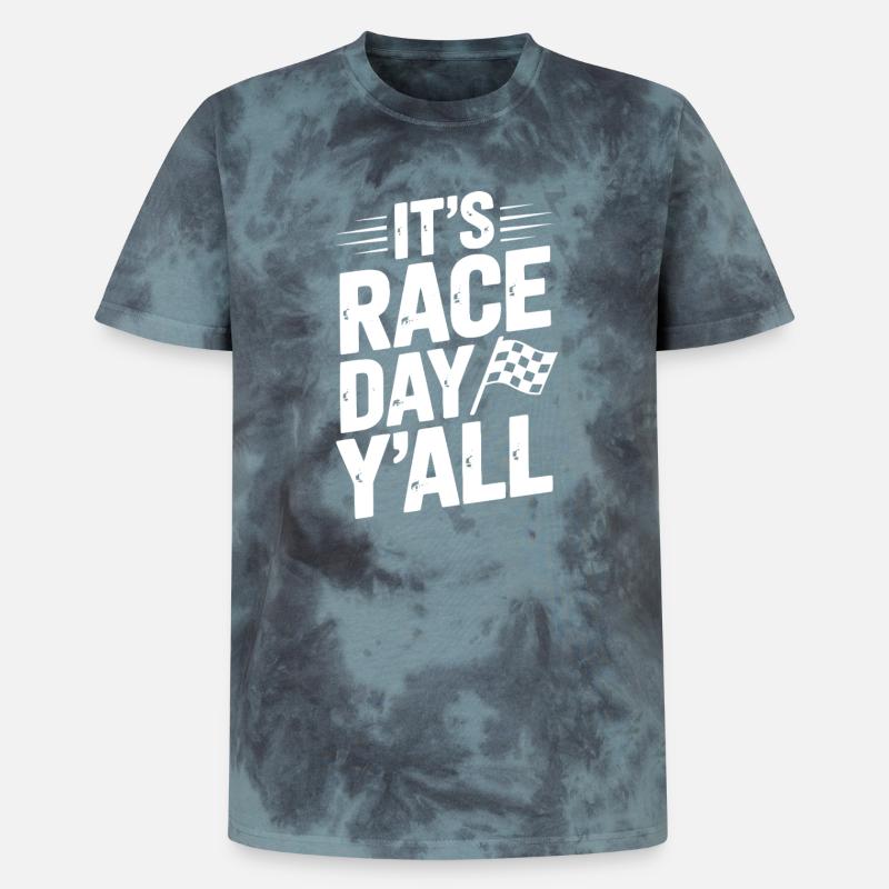 C’est le jour de la course - T-shirt tie-dye premium unisexe - noir/bleu