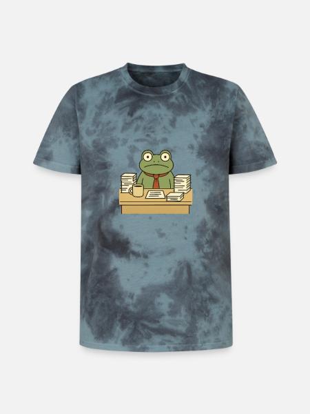 Business Frog - Unisex Premium Tie-Dye T-Shirt - Black/Blue