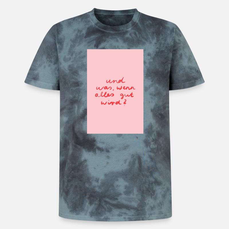 Alles wird gut - rosa rot - Unisex Premium Tie Dye T-Shirt - Schwarz/Blau