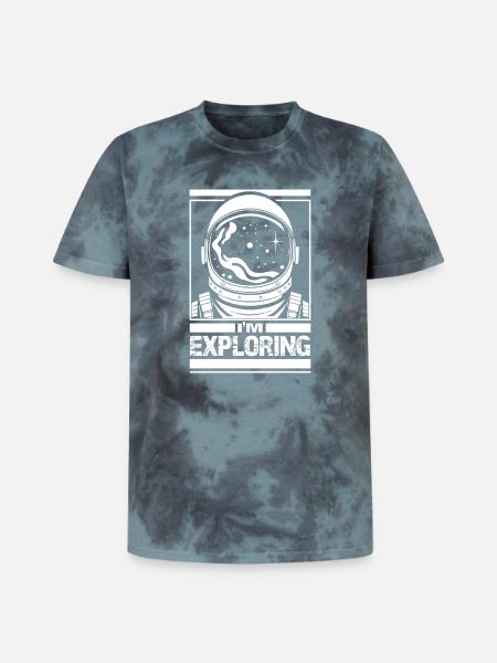 J’explore - T-shirt tie-dye premium unisexe - noir/bleu