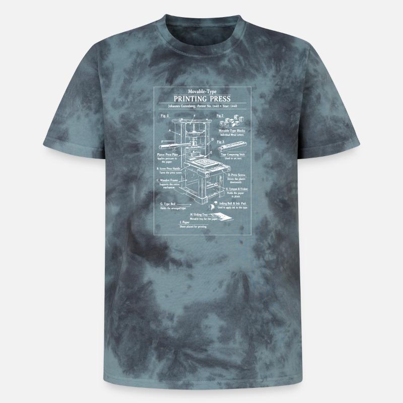 Plan d’impression classique - T-shirt tie-dye premium unisexe - noir/bleu