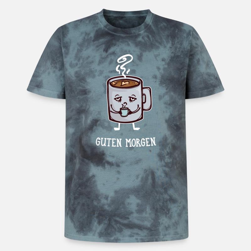 Frühstück Kaffee Koffein Statement Kaffeetrinker - Unisex Premium Tie Dye T-Shirt - Schwarz/Blau