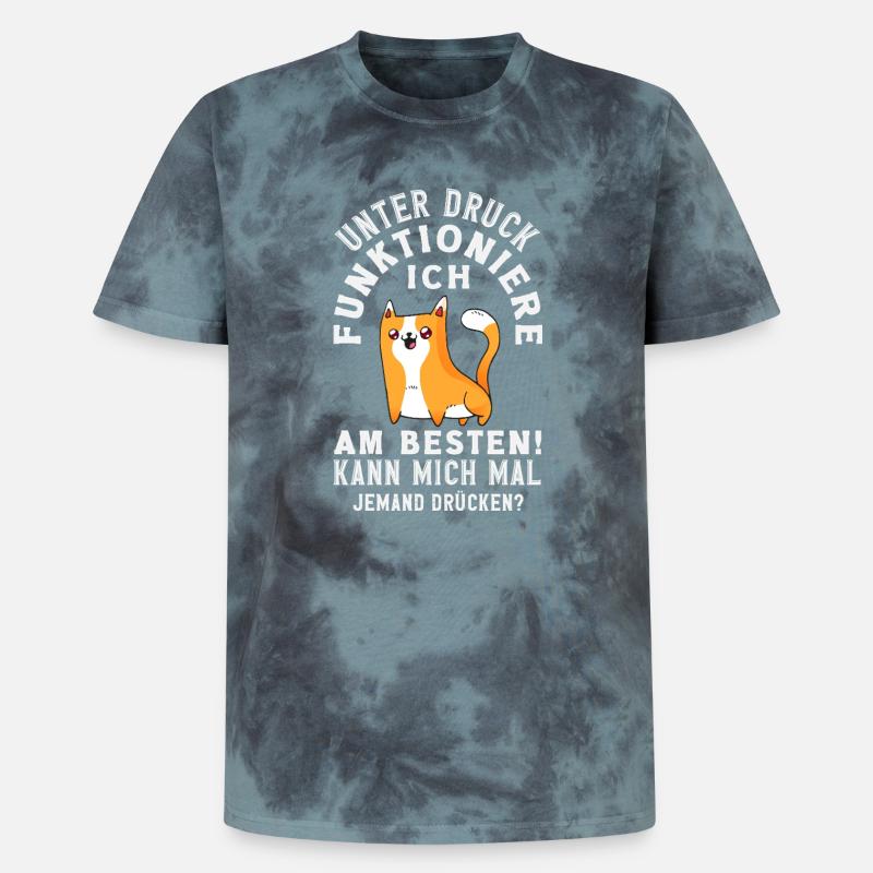 I function best under pressure - Unisex Premium Tie-Dye T-Shirt - Black/Blue