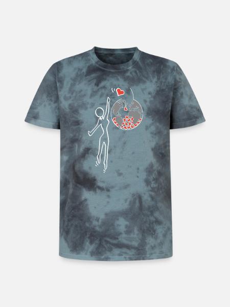Give love - Unisex Premium Tie-Dye T-Shirt - Black/Blue