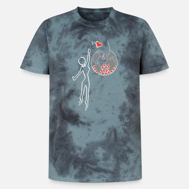 Gib Liebe - Unisex Premium Tie Dye T-Shirt - Schwarz/Blau