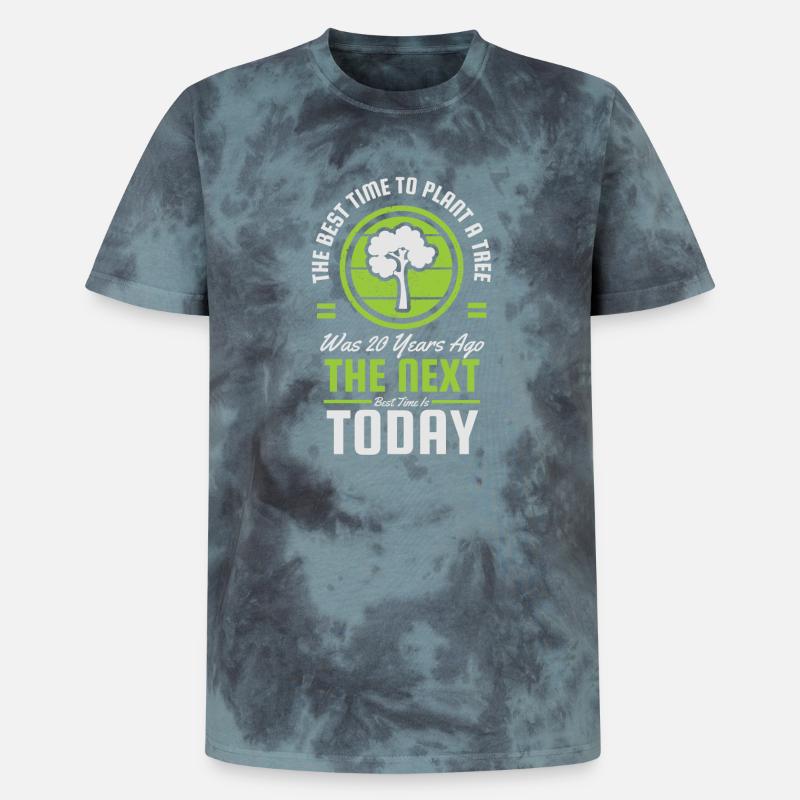 Next Time Today Tree Logo - Unisex Premium Tie-Dye T-Shirt - Black/Blue