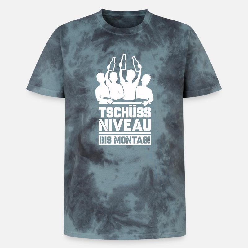 Bye bye level until Monday - Unisex Premium Tie-Dye T-Shirt - Black/Blue