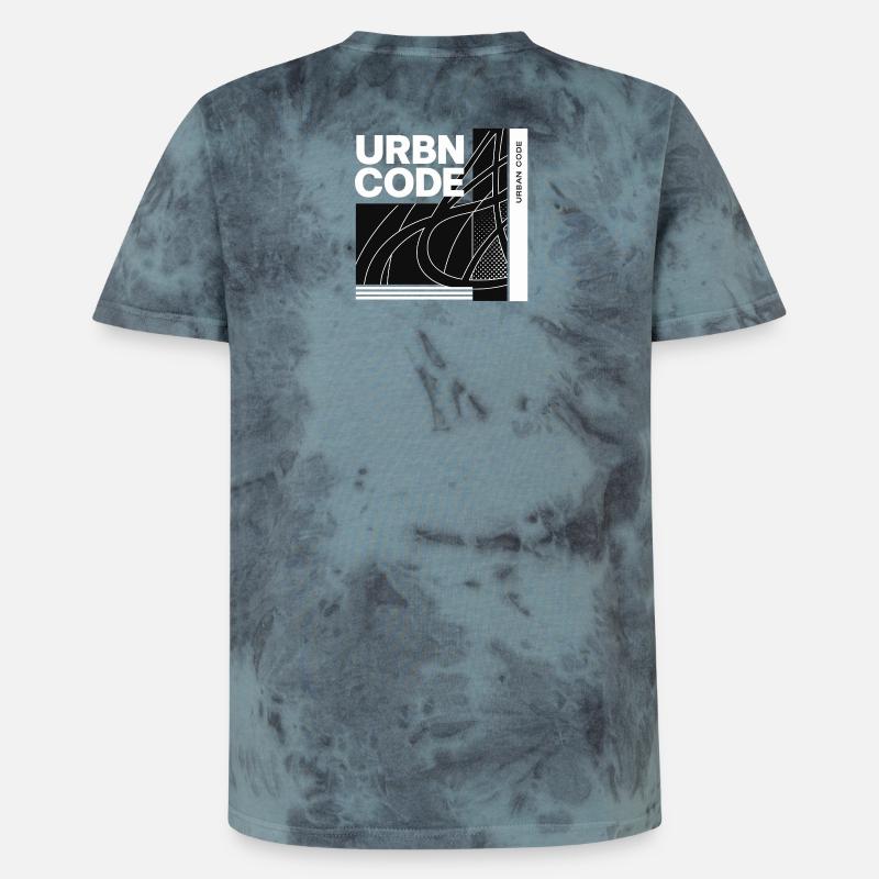 Conception de lignes de code urbain - T-shirt tie-dye premium unisexe - noir/bleu