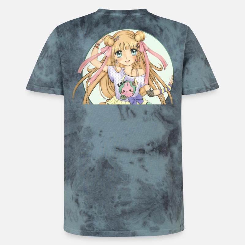 Manga - Unisex Premium Tie-Dye T-Shirt - Black/Blue