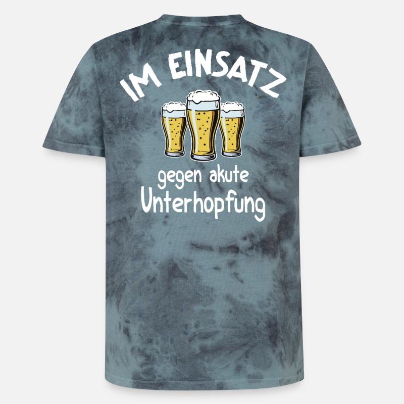 Underhopping Insert – Serveuse Bartender Bière - T-shirt tie-dye premium unisexe - noir/bleu