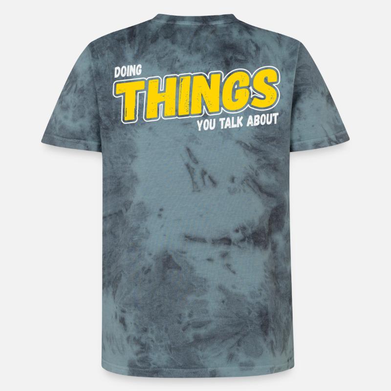 Doing Things You Talk About - Unisex Premium Tie Dye T-Shirt - Schwarz/Blau