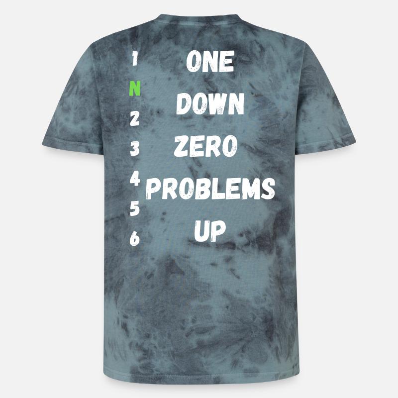 Un Down Zero Problèmes Up - T-shirt tie-dye premium unisexe - noir/bleu