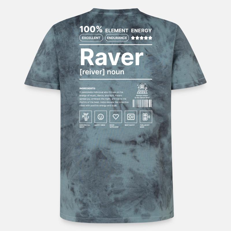 Raver-Lebensstil Weiß - Unisex Premium Tie Dye T-Shirt - Schwarz/Blau