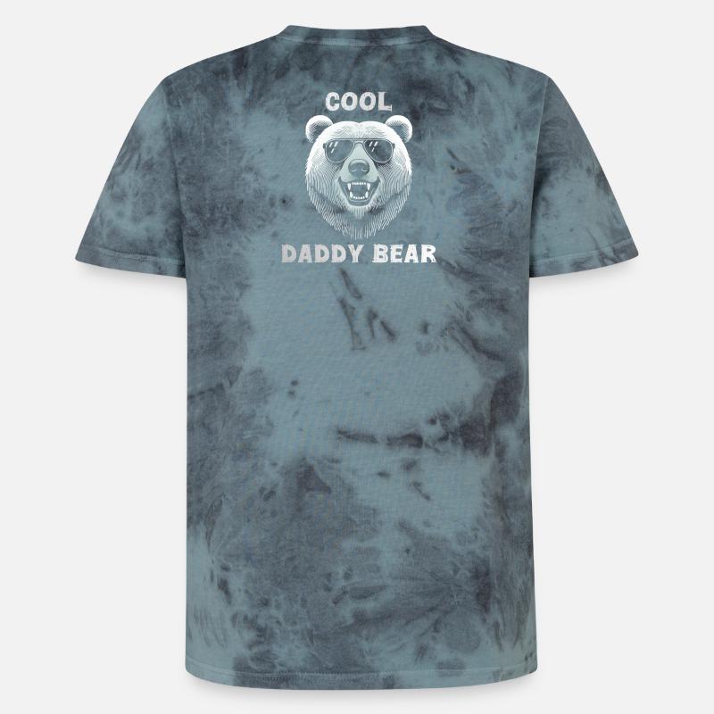 Cool daddy bear head with sunglasses - Unisex Premium Tie-Dye T-Shirt - Black/Blue