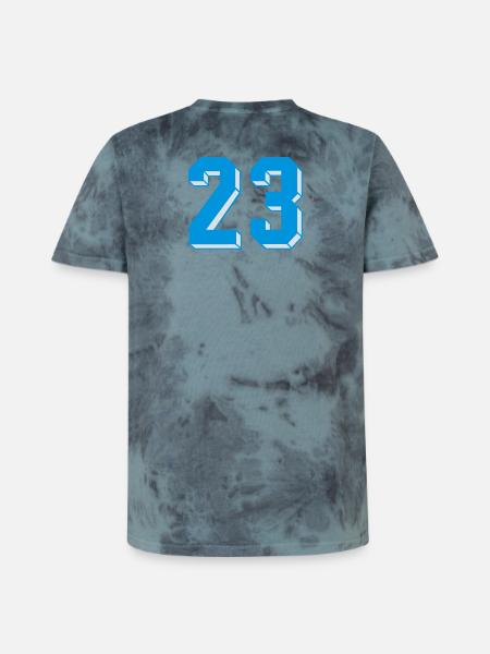 dreiundzwanzig - T-shirt tie-dye premium unisexe - noir/bleu
