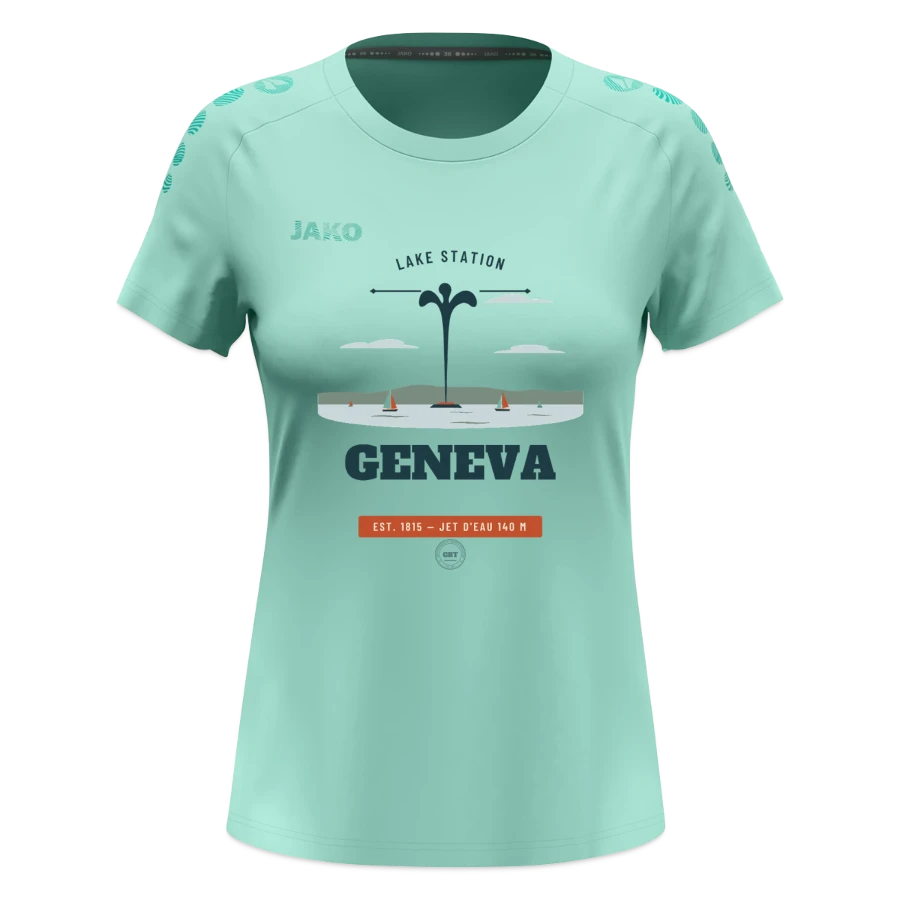 Geneva badge on a jako women's t-shirt light flow, mint