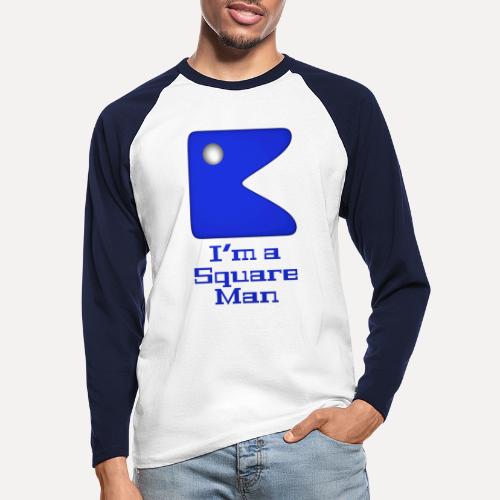 Square man blue - Men's Long Sleeve Baseball T-Shirt