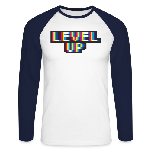 Pixelart No. 21 (Level Up) - bunt/colour - Männer Baseballshirt langarm