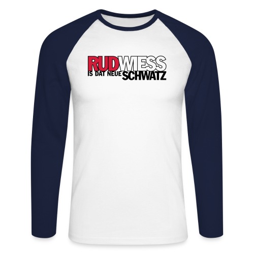 Rud/Wieß is dat neue Schwatz (Kölsch) - Männer Baseballshirt langarm