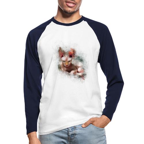 Sphynx peinture watercolor -by- Wyll-Fryd - T-shirt baseball manches longues Homme