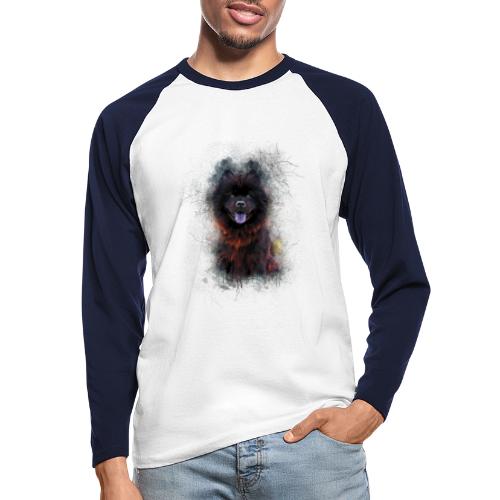 Black chow chow chiot peinture -by- Wyll-Fryd - T-shirt baseball manches longues Homme