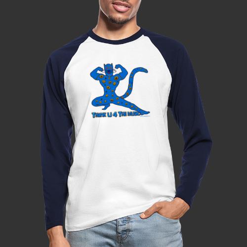 Thx U 4 the music * Music muscle cat in blue - Men's Long Sleeve Baseball T-Shirt