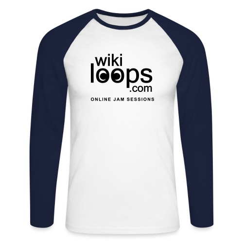 wikiloops_logo_sqare+text - Men's Long Sleeve Baseball T-Shirt
