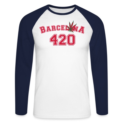 Barcelonaleaf 420 - Men's Long Sleeve Baseball T-Shirt