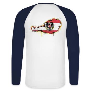 Austria Austria Austria Alps Alps Mountain - Unisex Long Sleeve Baseball T-Shirt - white/navy - Back - Nik (191cm)