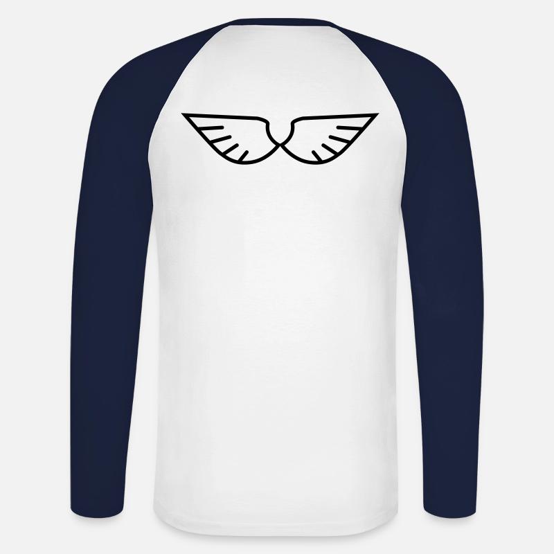 Wings - Unisex Baseballshirt langarm - Weiß/Navy