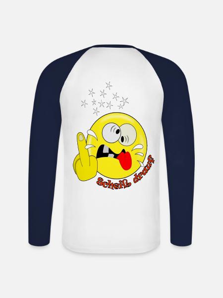 Funny fun - Unisex Long Sleeve Baseball T-Shirt - white/navy